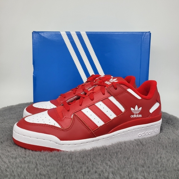 New adidas Originals Forum Low CL Scarlet Red Men's Shoes Size 9.5 - Picture 2 of 8